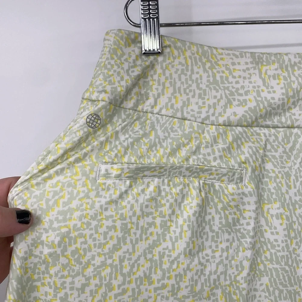 Adidas 6MO Golf Skirt Skort Womens Sz Small Green Yellow Stretch Athletic Active